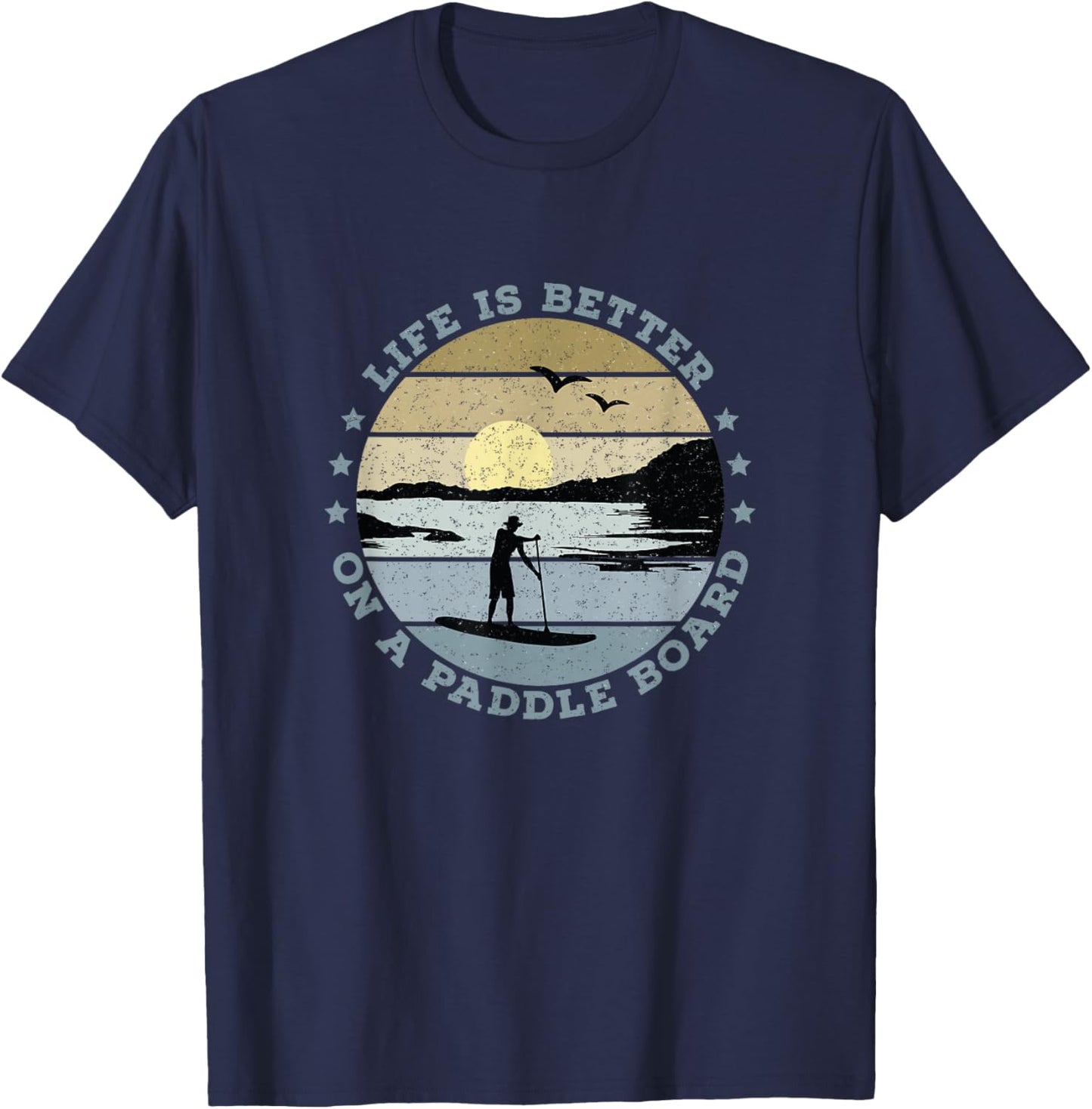 SUP - Life is better on a paddle board (Men) T-Shirt - T-Shirt | Navy