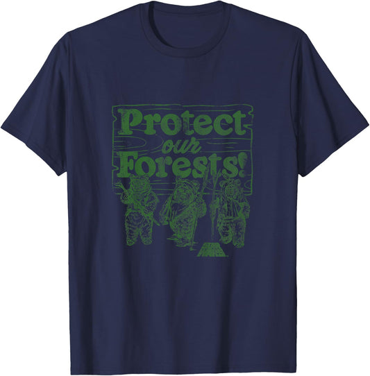 Kids Star Wars Classic Protect Our Forests Vintage Ewok Fighters T-Shirt - T-Shirt | Navy