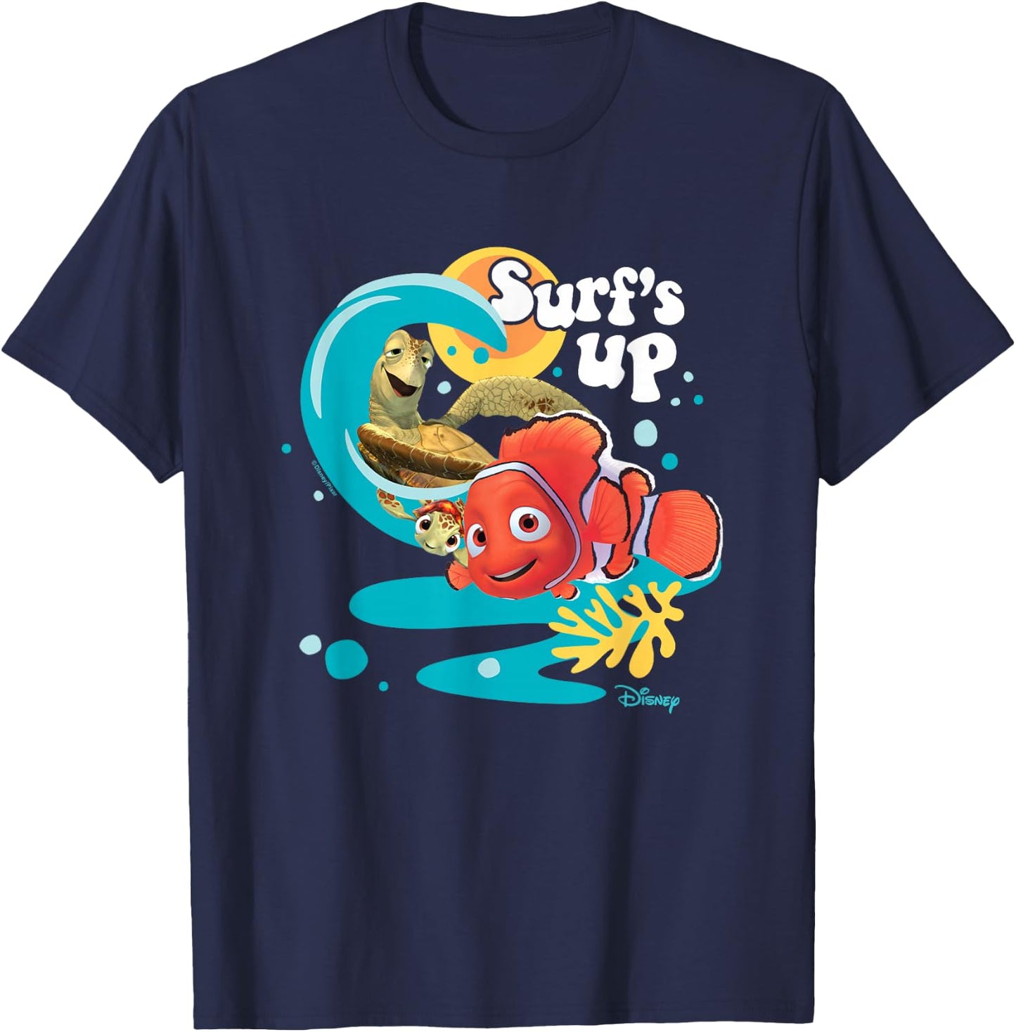Finding Nemo - Crush Squirt Nemo Surfs Up T-Shirt - T-Shirt | Navy