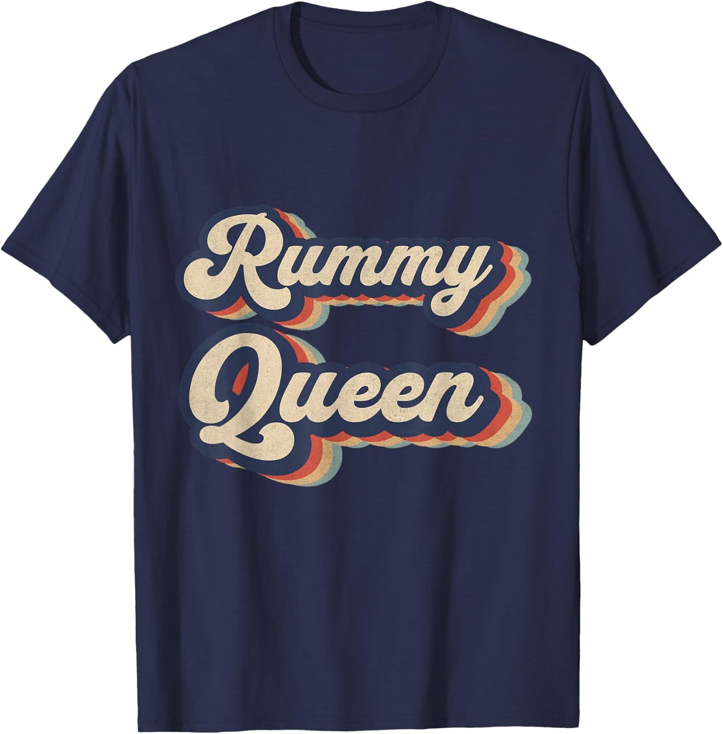 Rummy Queen Vintage Design Funny Rummy Card Game T-Shirt - T-Shirt | Navy