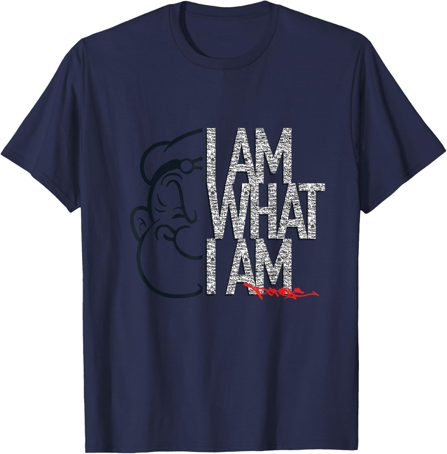 Popeye I AM What I AM Signature Phrase T-Shirt - T-Shirt | Navy
