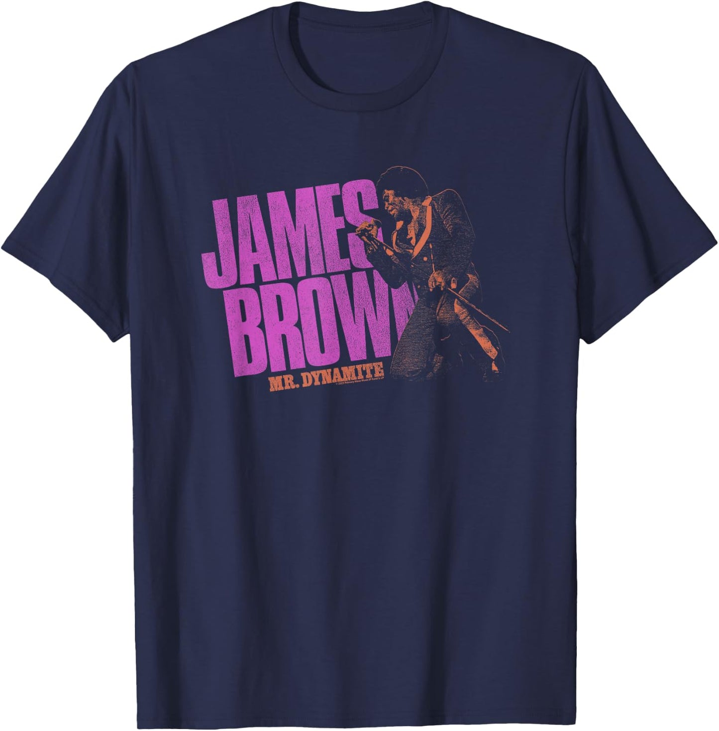 James Brown Mr Dynamite Purple Logo T-Shirt - T-Shirt | Navy