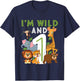 I'm wild And One Safari Zoo Animal Theme 1 Year Old Birthday T-Shirt - T-Shirt | Navy