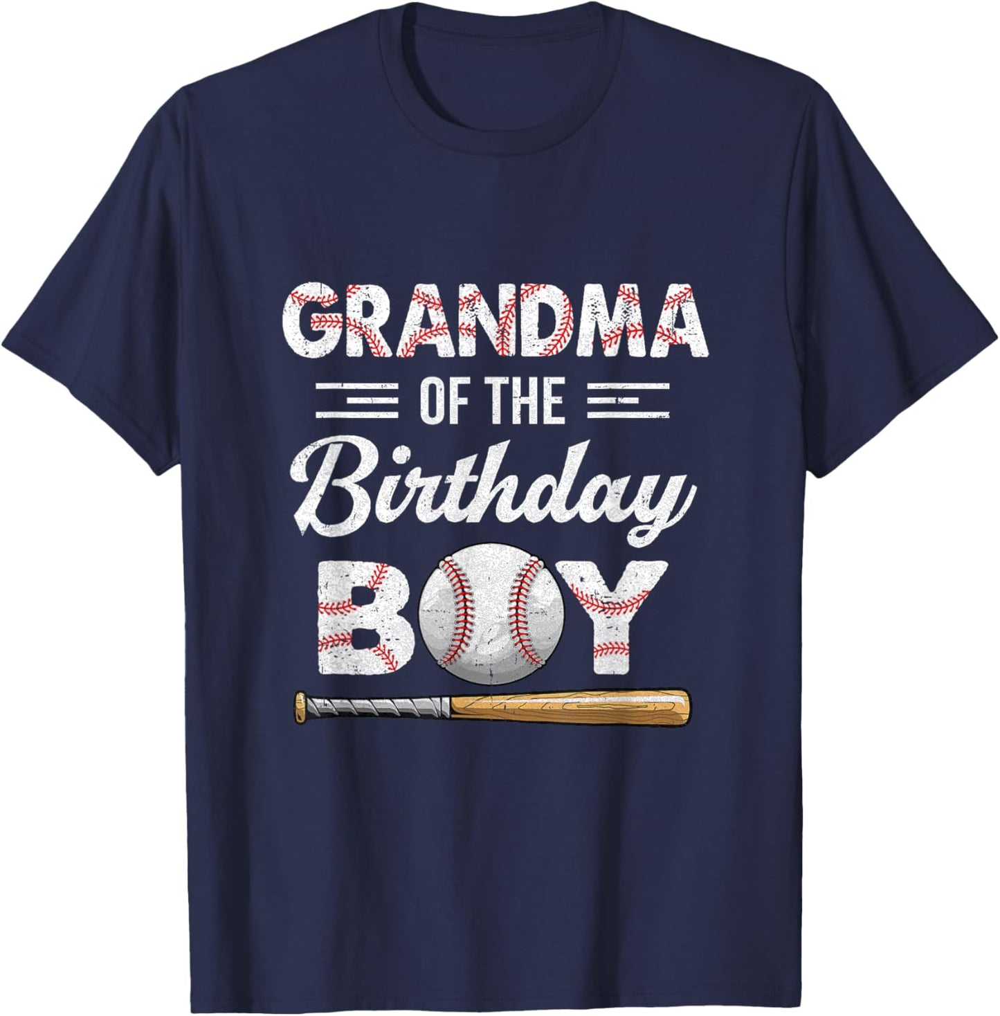 Grandma Of The Birthday Boy Baseball Matching Family Party T-Shirt - T-Shirt | Navy