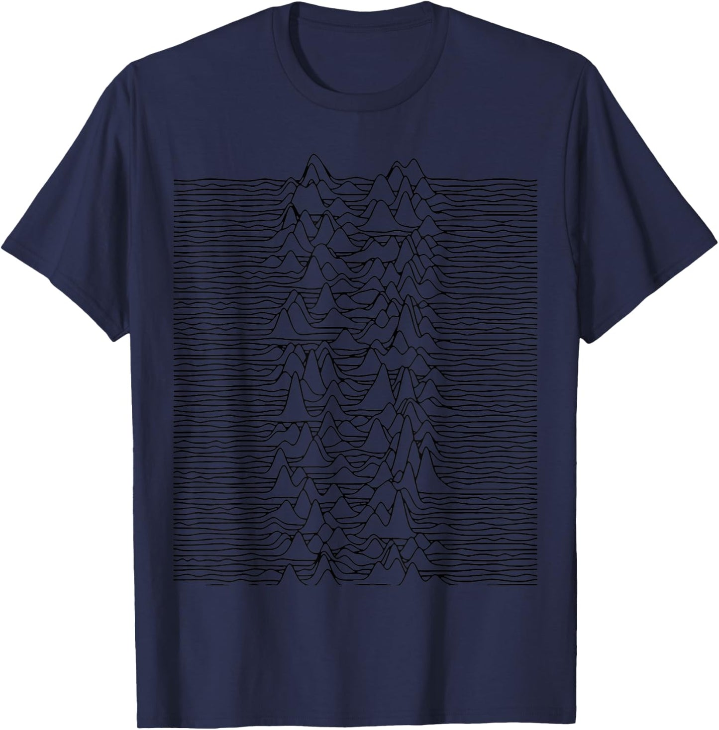 Nerdy Pulsar Waves Unknown Pleasures Space Science Teacher Women Kids T-Shirt - T-Shirt | Navy