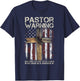 Christian Cross USA American Flag Pastor Warning Women Men T-Shirt - T-Shirt | Navy