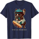 Funny French Bulldog Retro Outfits Clothes Vive La Frenchie Men Women Kids T-Shirt - T-Shirt | Navy