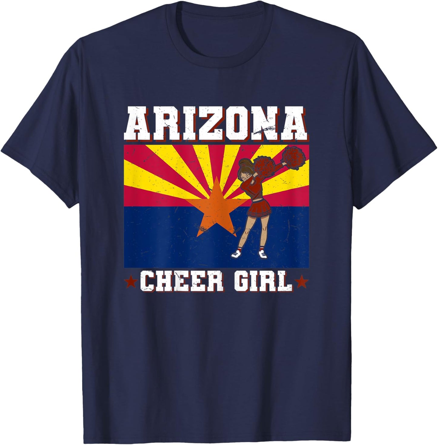 Cheerleading Teen Dabbing Cheerleader Graphic Arizona T-Shirt - T-Shirt | Navy