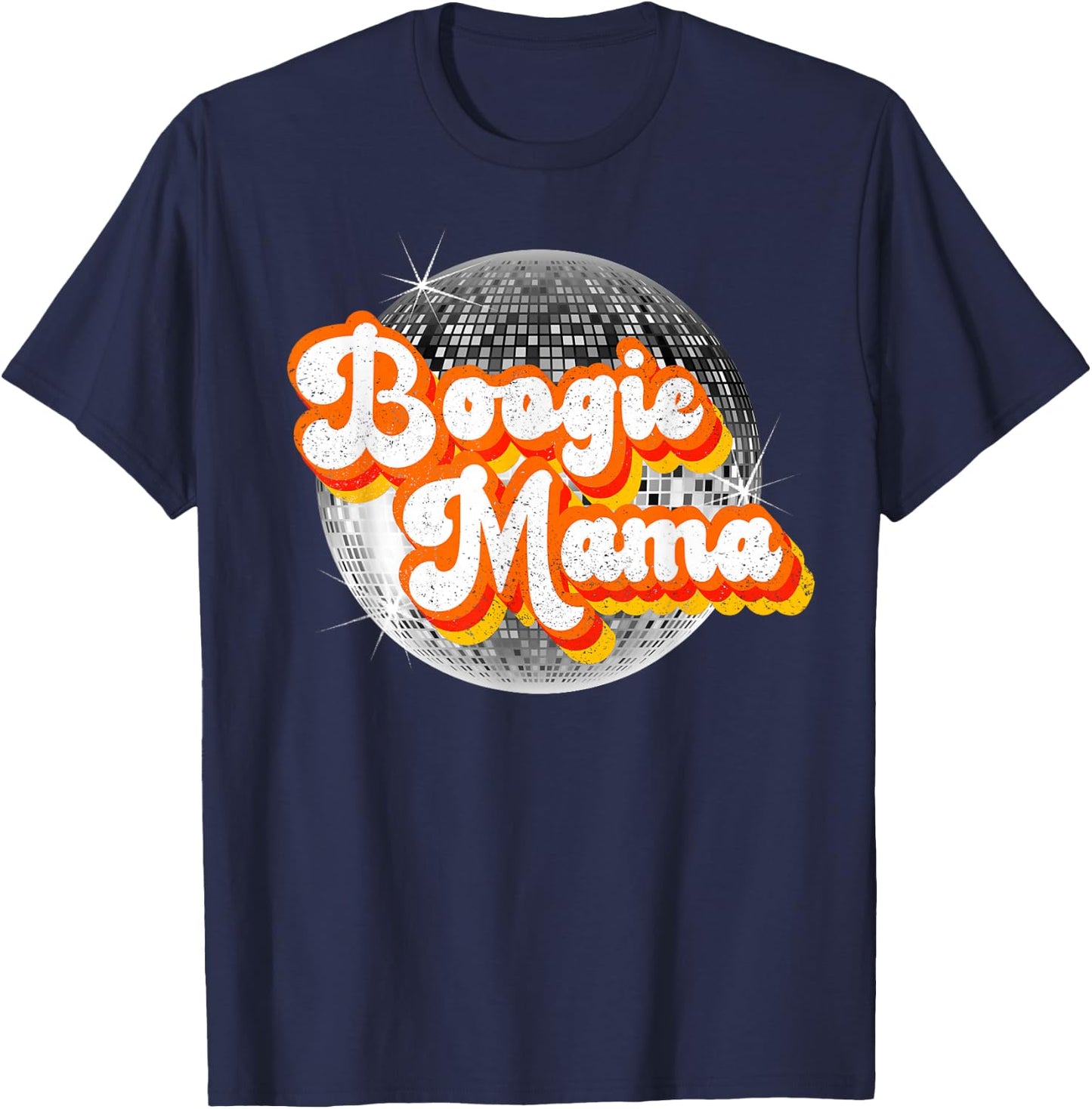 Funky Vintage Retro Disco Dancer 70s Boogie Mama Party Theme T-Shirt - T-Shirt | Navy