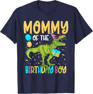 Mommy of The Birthday Boy Family Matching Dinosaur Squad T-Shirt - T-Shirt | Navy