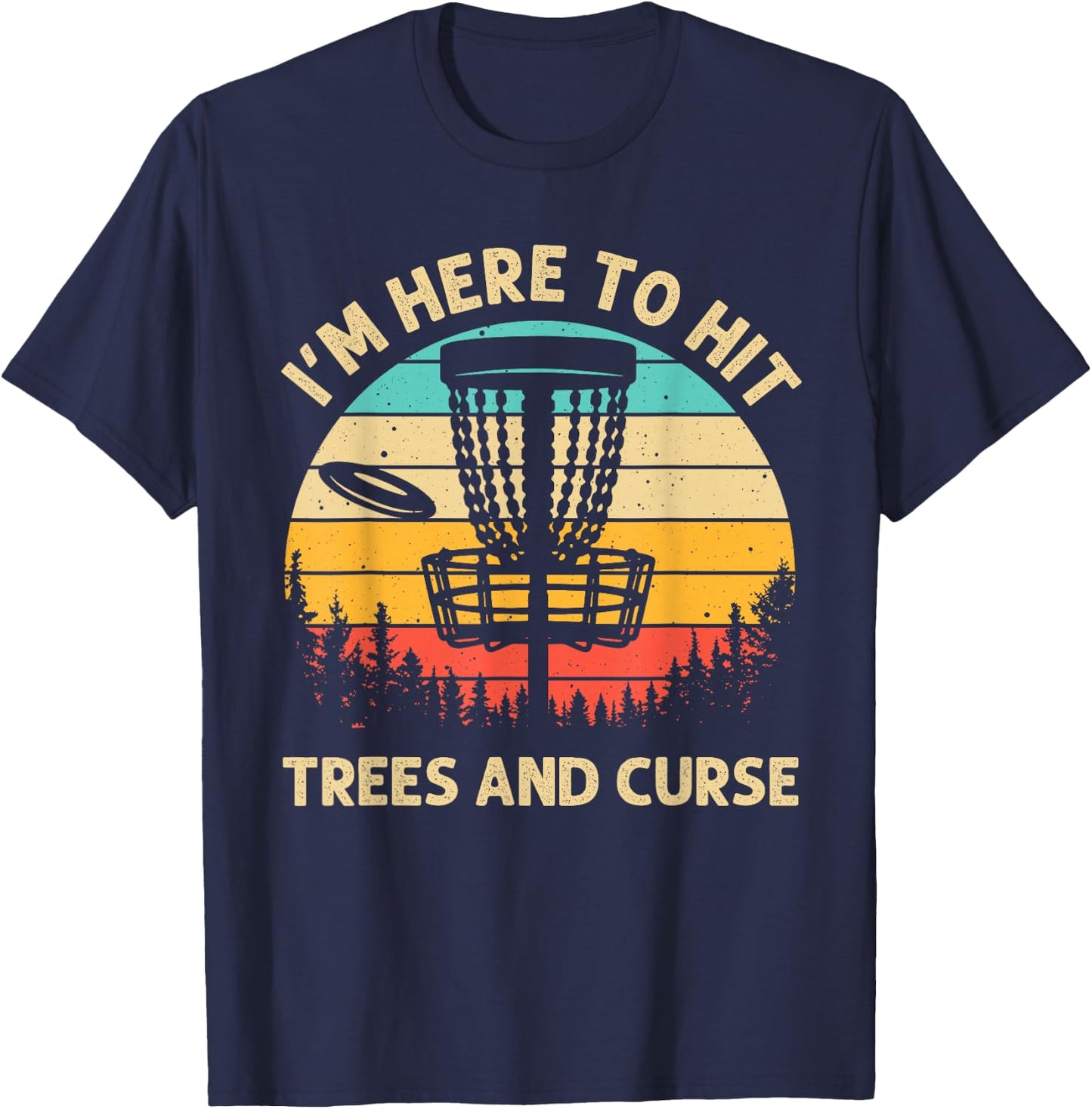 Funny Disc Golf Women Disc Golf Player Trees Sports T-Shirt - T-Shirt | Navy