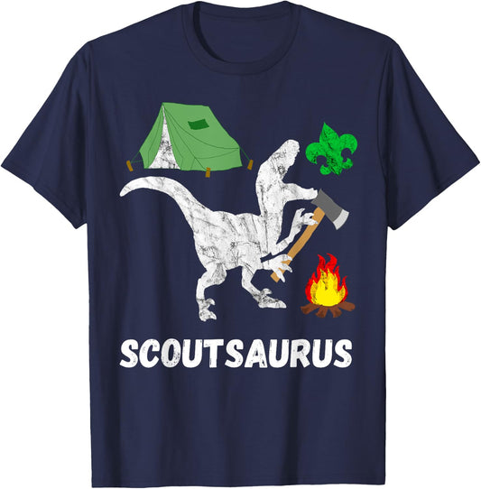 Scout Dinosaur Scout Dino Funny Camper T-Rex T-Shirt - T-Shirt | Navy