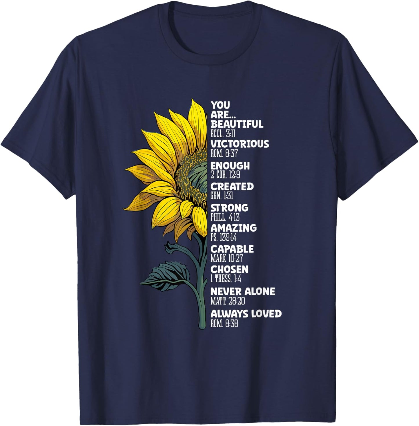 You Beautiful And Enough Created Strong Christian T-Shirt - T-Shirt | Navy