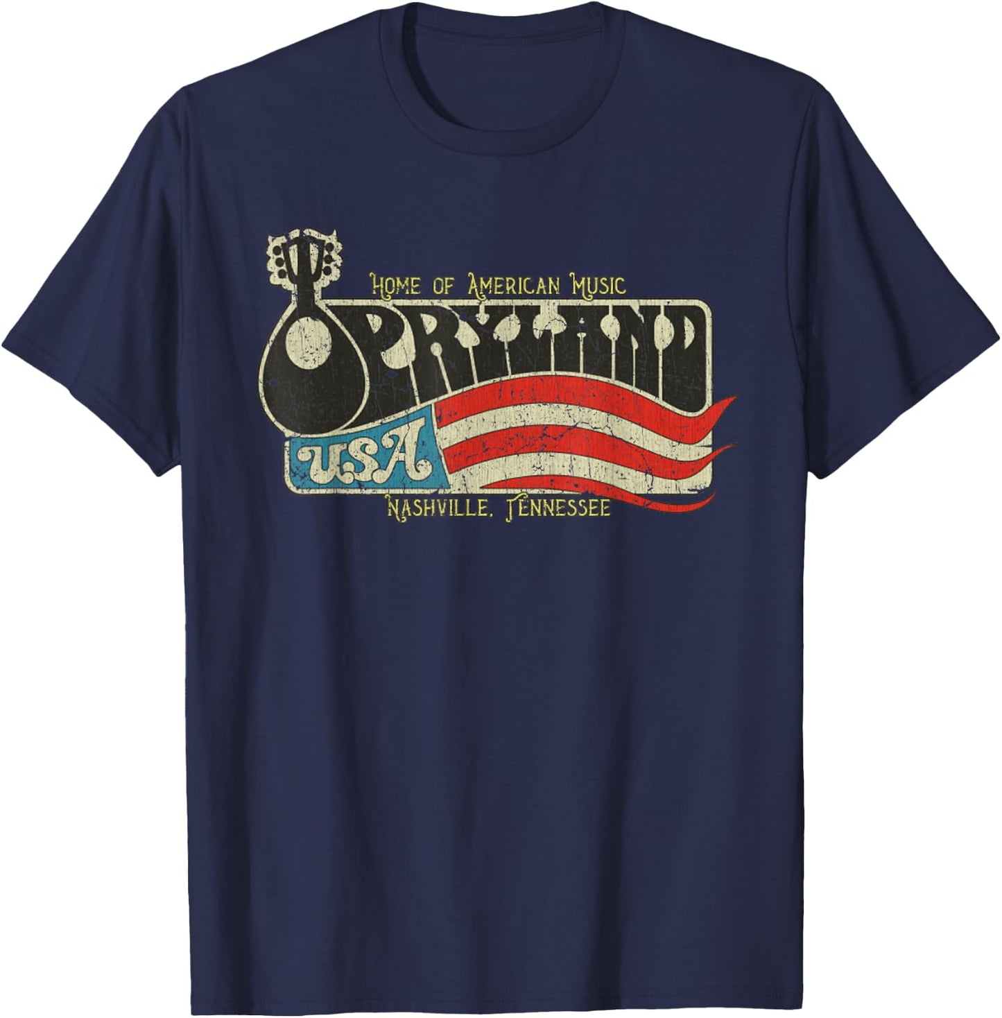 Vintage Opryland Vintage 1972 Tennessee USA Flag Women Men T-Shirt - T-Shirt | Navy