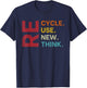 Vintage Recycle Reuse Renew Rethink Earth Day Environmental T-Shirt - T-Shirt | Navy
