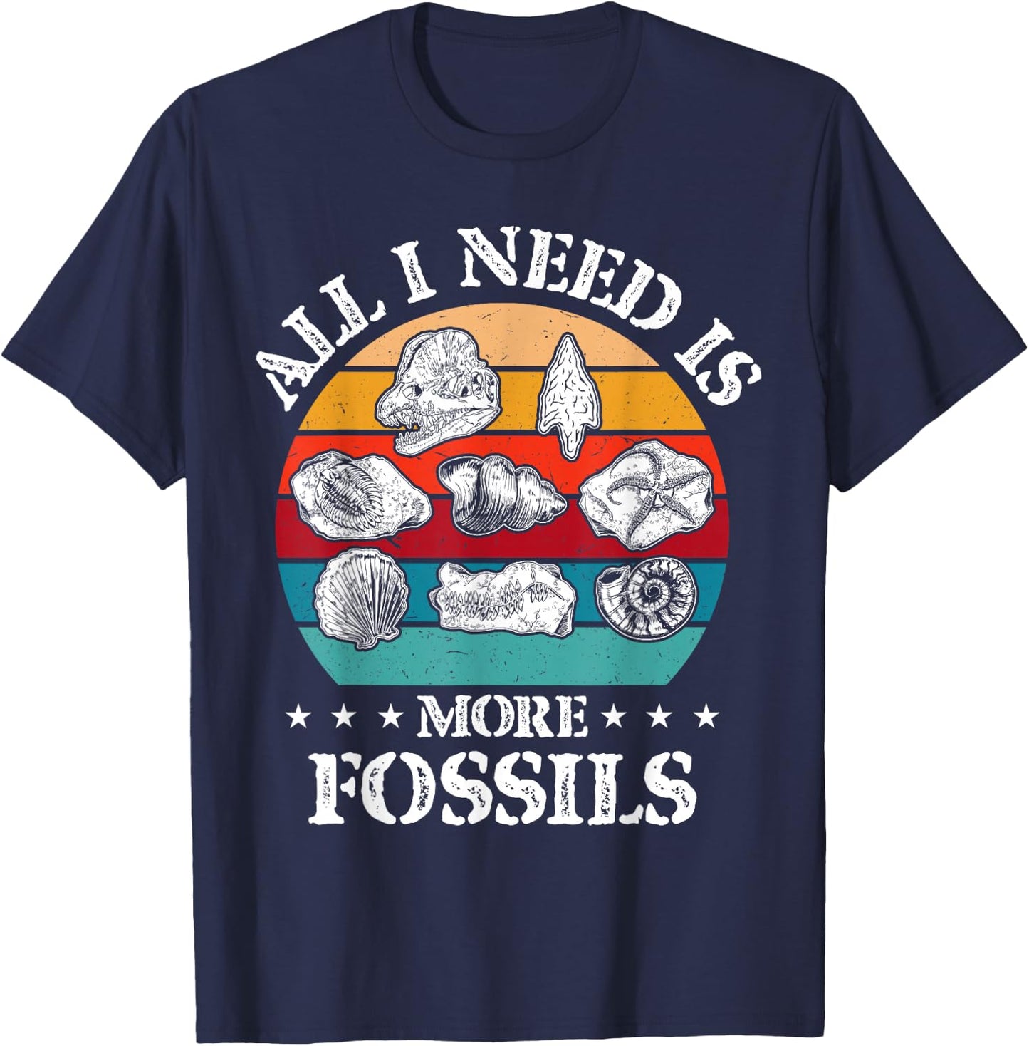 Fossiling Paleontologist Fossil Collector Fossil Hunting T-Shirt - T-Shirt | Navy