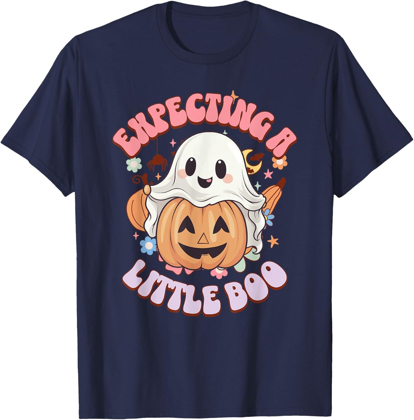 Halloween Pregnancy Mom To Be Expecting Little Boo T-Shirt - T-Shirt | Navy