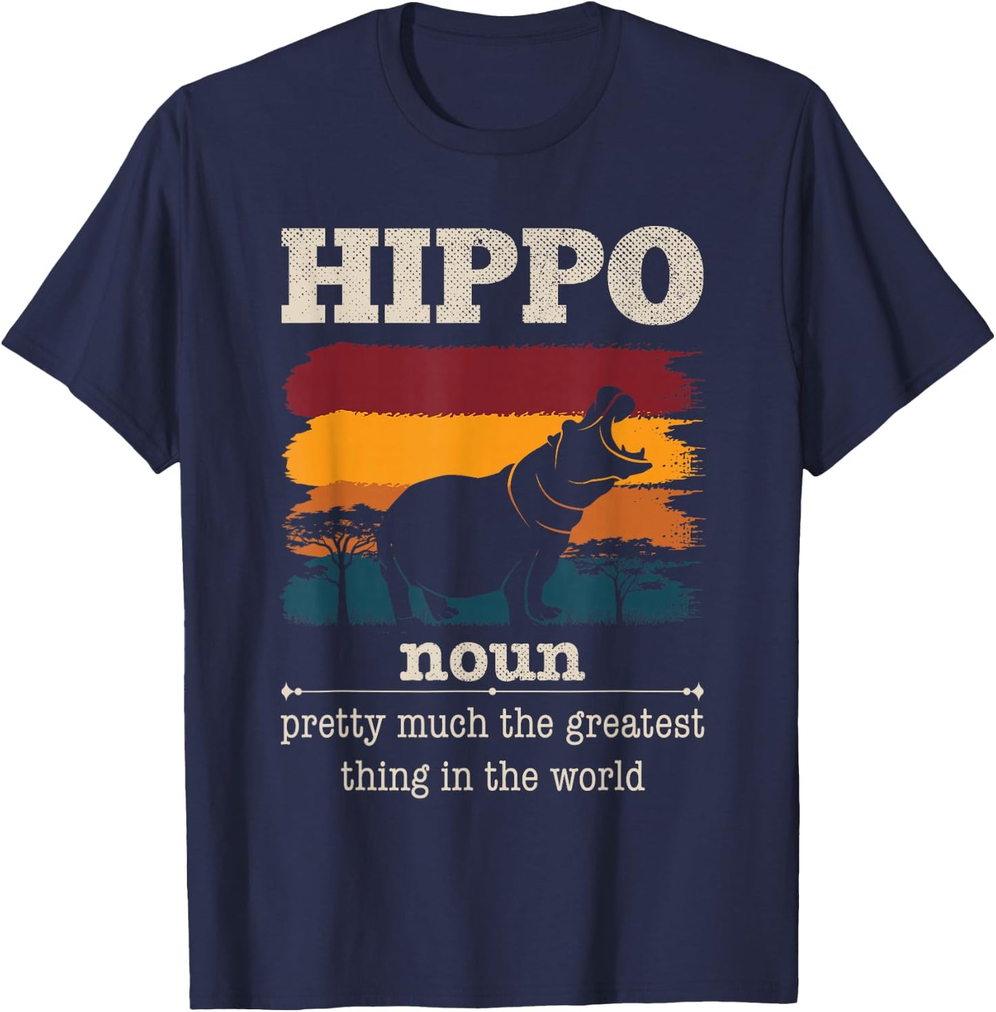 Funny Hippo Definition Cool Hippo Animals Humor Hippopotamus T-Shirt - T-Shirt | Navy