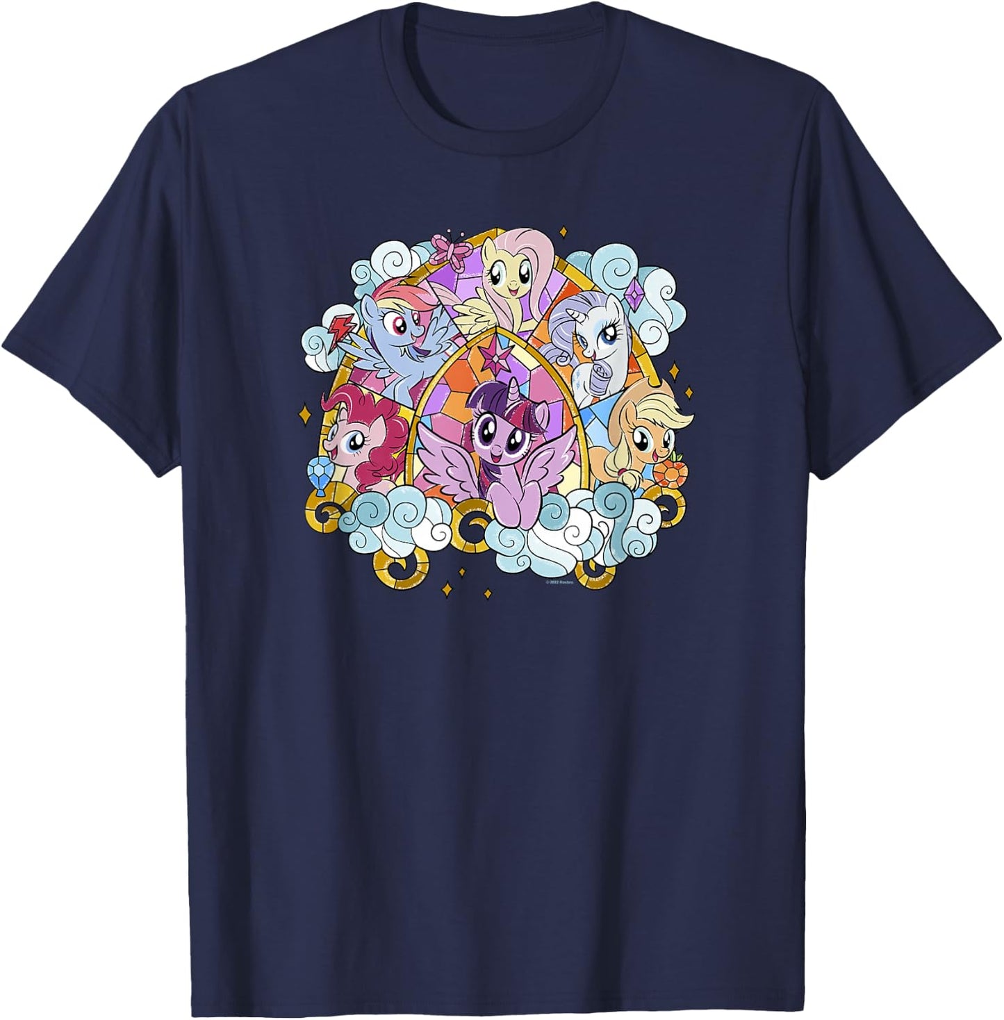 My Little Pony: Friendship is Magic Stained Glass Pony Group T-Shirt - T-Shirt | Navy