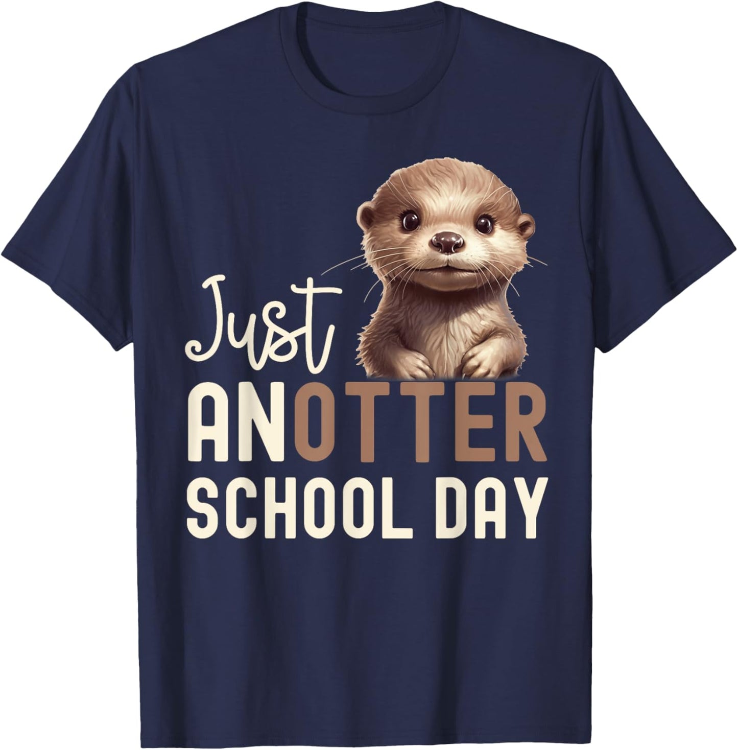 Cool Otter For Boys Girls Men Kids Vintage Sea Otter Lover T-Shirt - T-Shirt | Navy