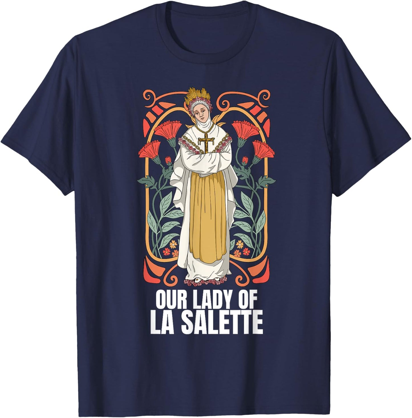 Our Lady Of La Salette Marian Catholic T-Shirt - T-Shirt | Navy