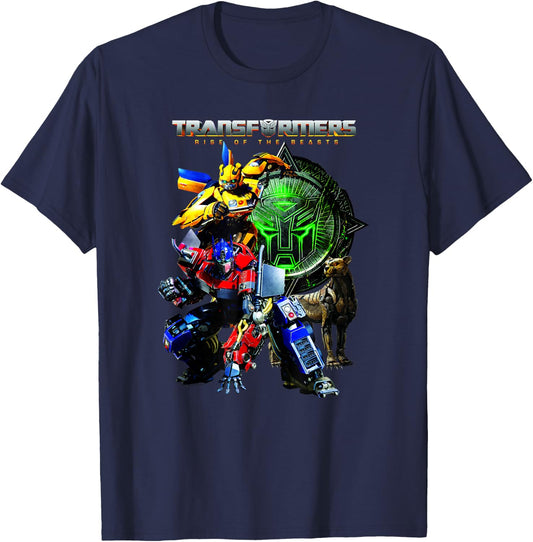 Transformers: Rise of the Beasts Heroes Vintage Group Shot T-Shirt - T-Shirt | Navy