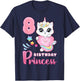 Girl, 8th birthday, unicorn cat, number 8 T-Shirt - T-Shirt | Navy
