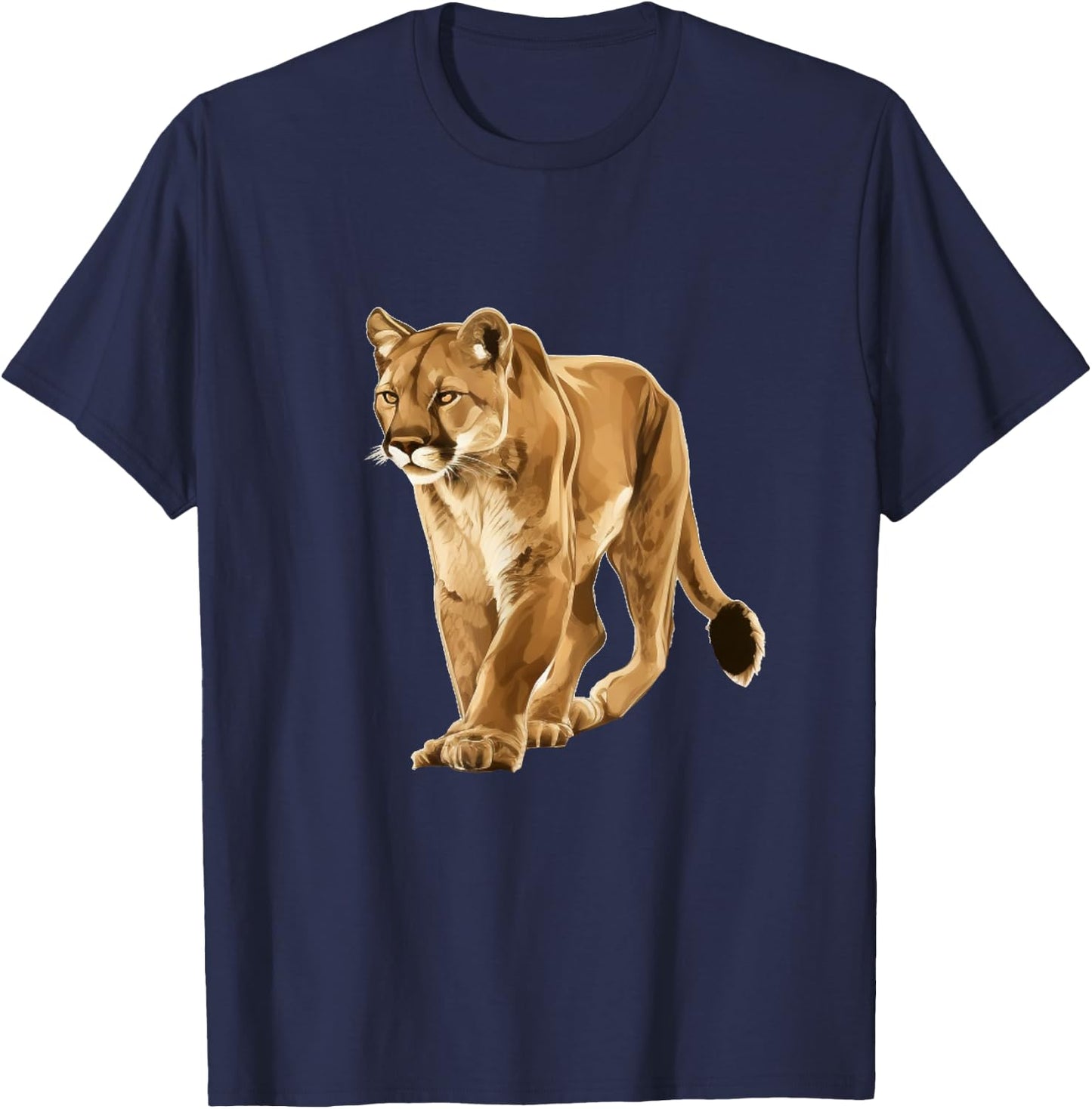 Cougar Face for Wild and big Cats Lovers T-Shirt - T-Shirt | Navy