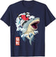 Retro Japanese Samurai Opossum Shark Vintage Kanagawa T-Shirt - T-Shirt | Navy