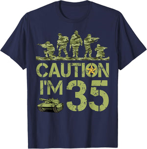 35th Birthday Military I'm 35 Year Old Camo 35 Birthday T-Shirt - T-Shirt | Navy