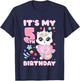 Birthday girl 5 years old, cat, unicorn, 5th birthday T-Shirt - T-Shirt | Navy