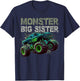 Monster Truck Big Sister Family Matching Monster Truck Lover T-Shirt - T-Shirt | Navy