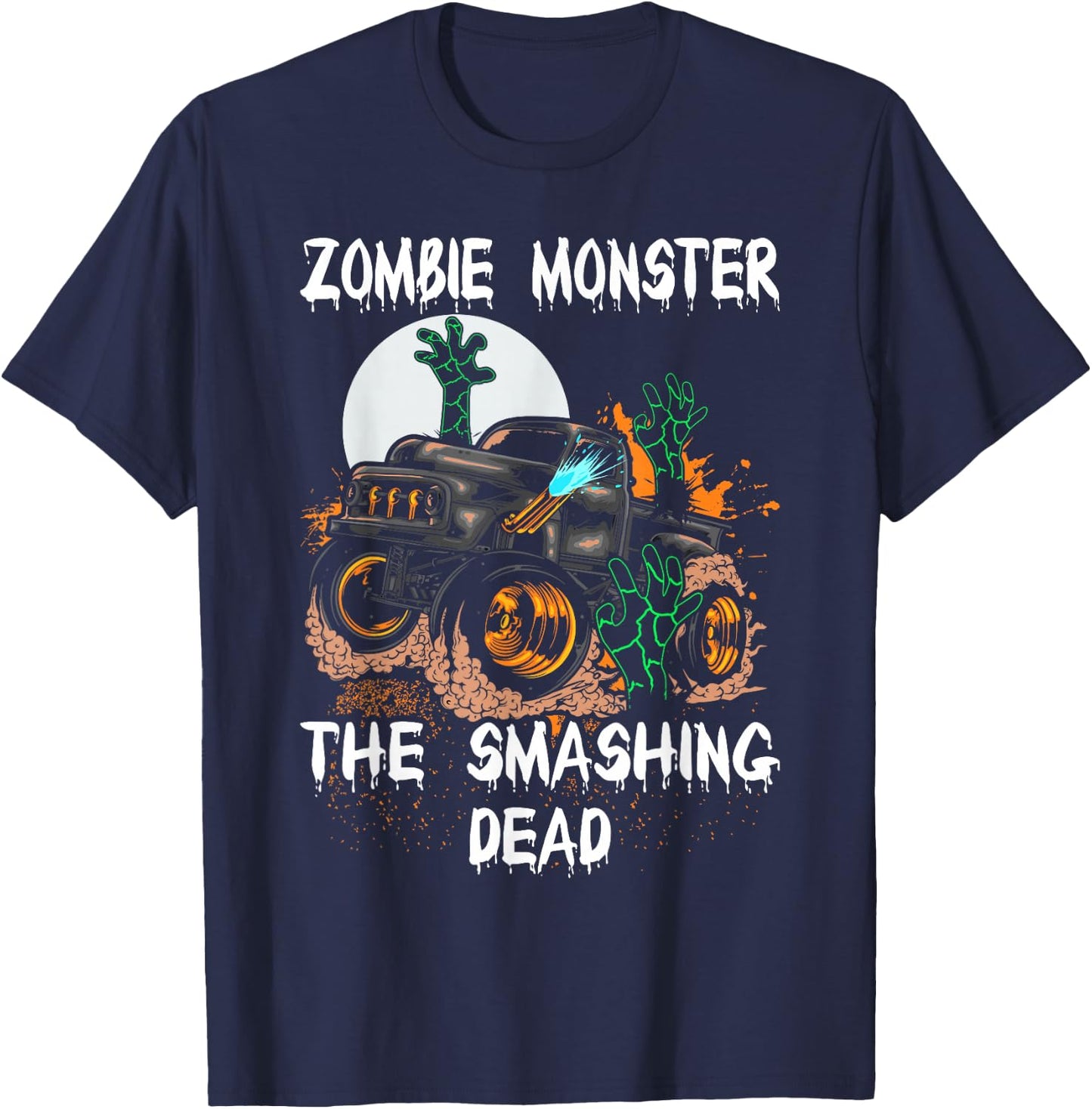 Zombie Monster Truck The Smashing Dead T-Shirt - T-Shirt | Navy