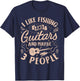 I Like Fishing and Guitars and Maybe 3 People Funny Men T-Shirt - T-Shirt | Navy