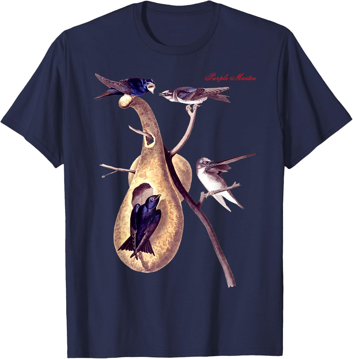 Audubon Purple Martin North American Birds Education Nature T-Shirt - T-Shirt | Navy