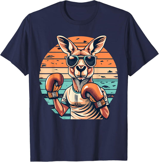 Boxing Roger | Australian Kangaroo | Boxing Boxer Kangaroo T-Shirt - T-Shirt | Navy