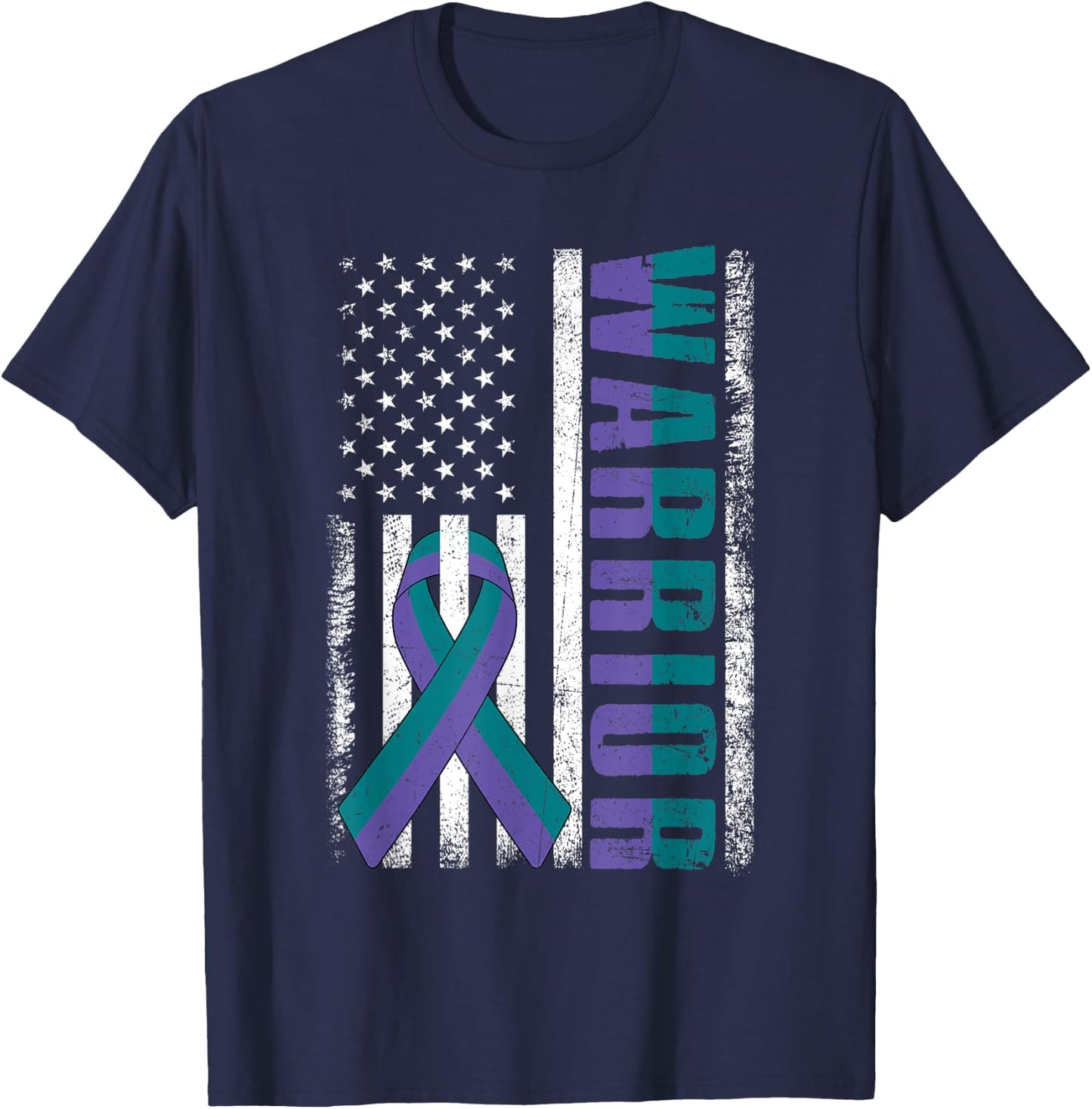 Anal Cancer Awareness Day Warrior American Flag Men T-Shirt - T-Shirt | Navy