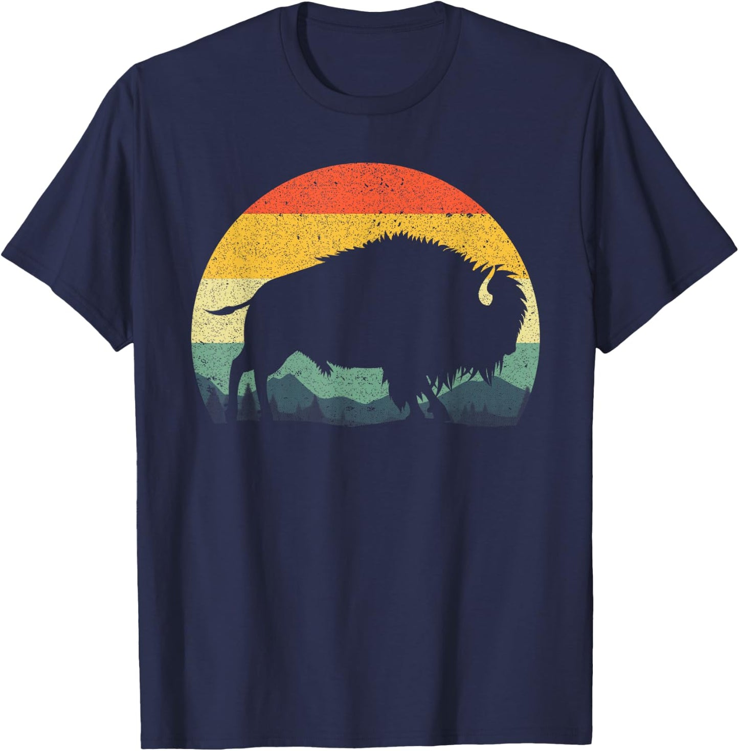 Cool Bison Design Women Kids Buffalo Bison Lovers T-Shirt - T-Shirt | Navy