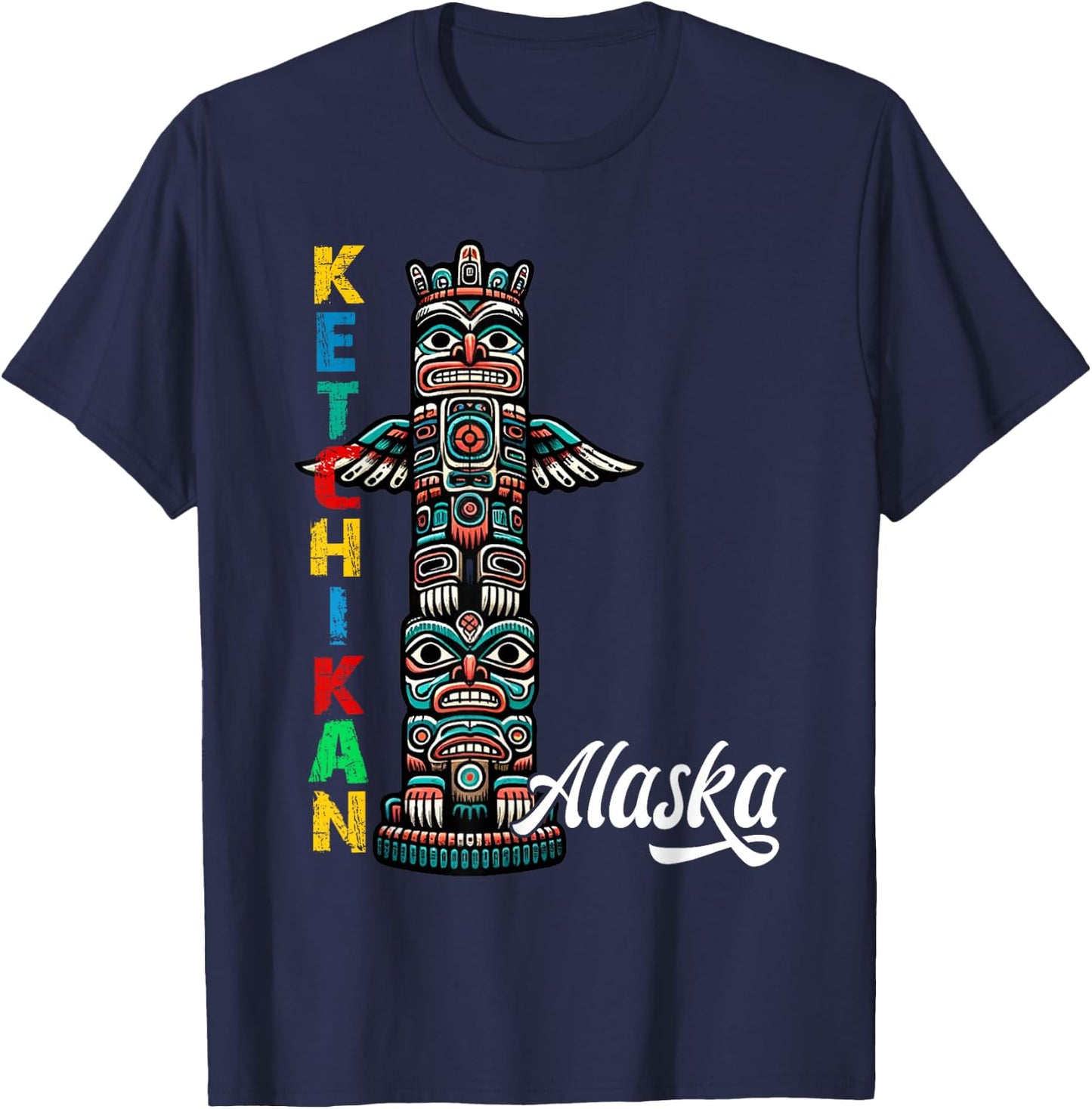 Ketchikan Alaska Totem Pole Ketchikan Alaska Souvenir T-Shirt - T-Shirt | Navy