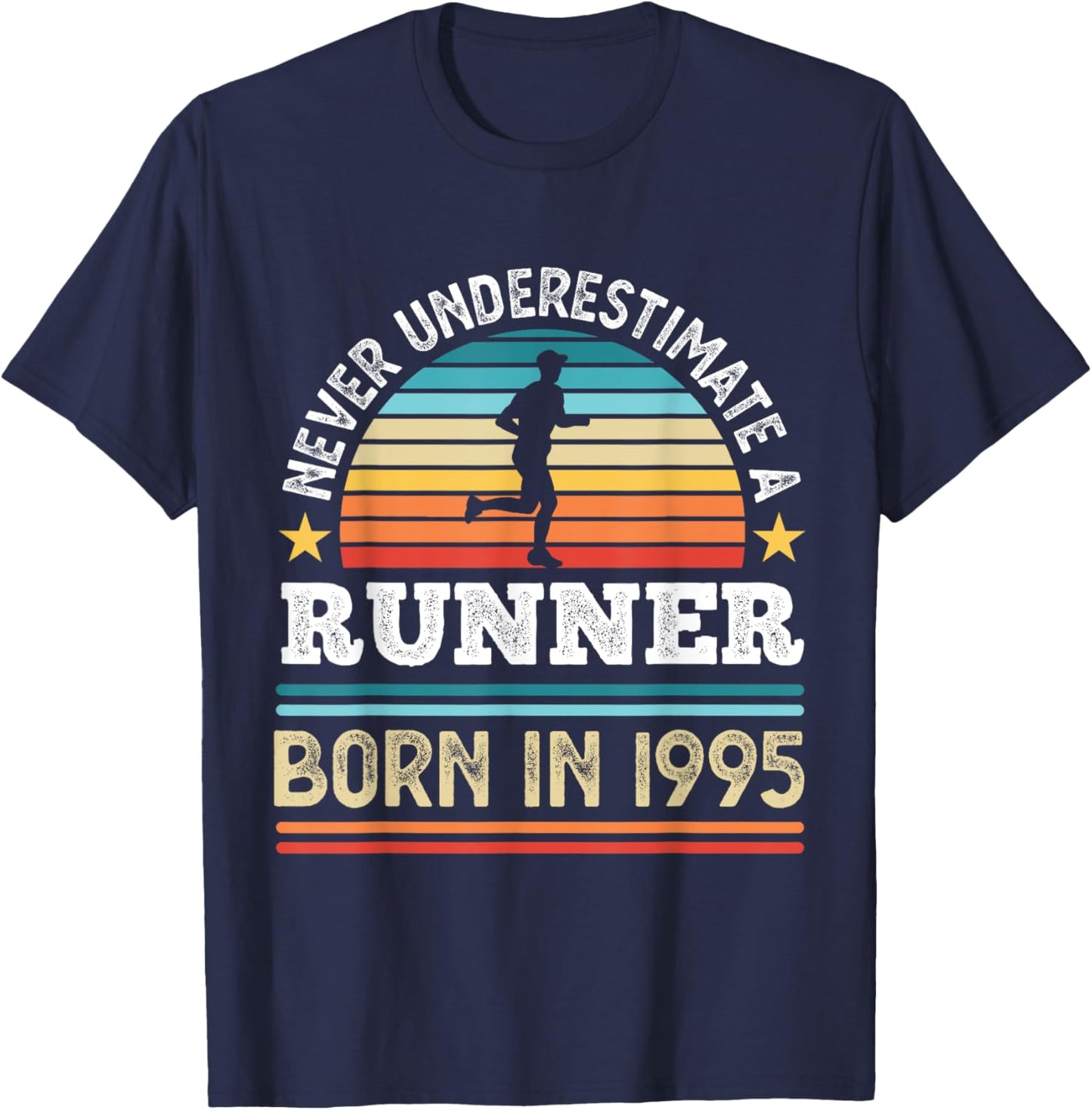 Runner born in 1995 30th Birthday Running Gifts Dad T-Shirt - T-Shirt | Navy
