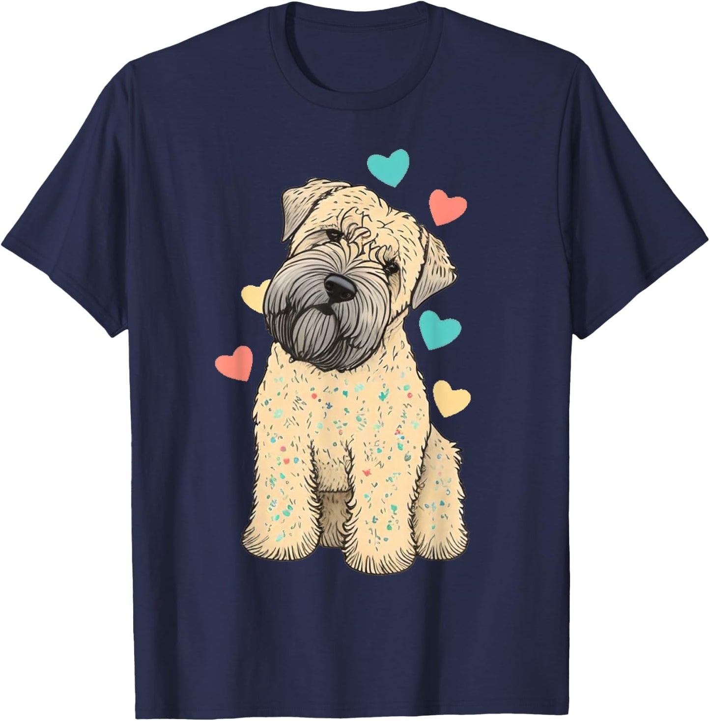I Love My Soft Coated Wheaten Terrier Dog Valentines Heart T-Shirt - T-Shirt | Navy