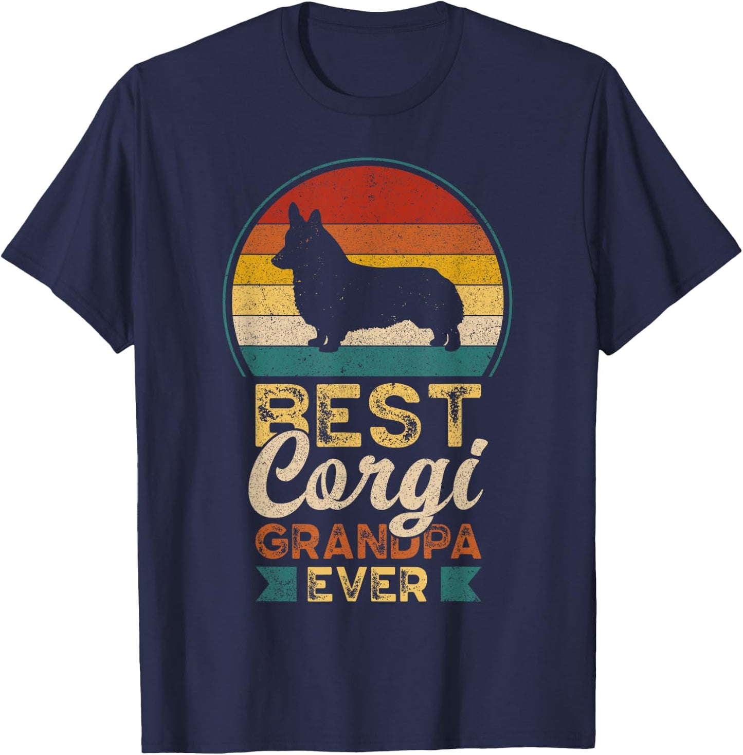 Best Corgi Grandpa Ever, Father's Day, Welsh Corgi T-Shirt - T-Shirt | Navy