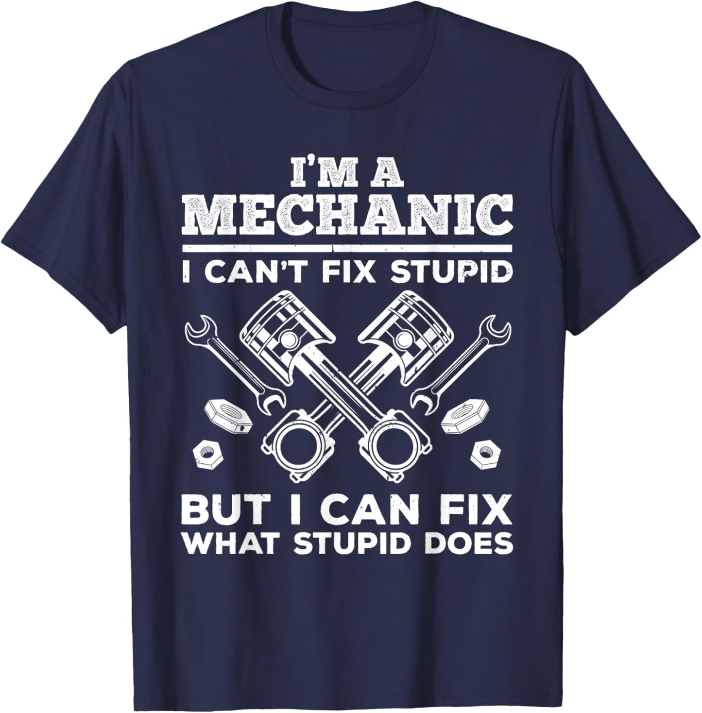 Funny Mechanic Dad Car Auto Diesel Automobile Garage Small T-Shirt - T-Shirt | Navy