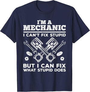 Funny Mechanic Dad Car Auto Diesel Automobile Garage Small T-Shirt - T-Shirt | Navy