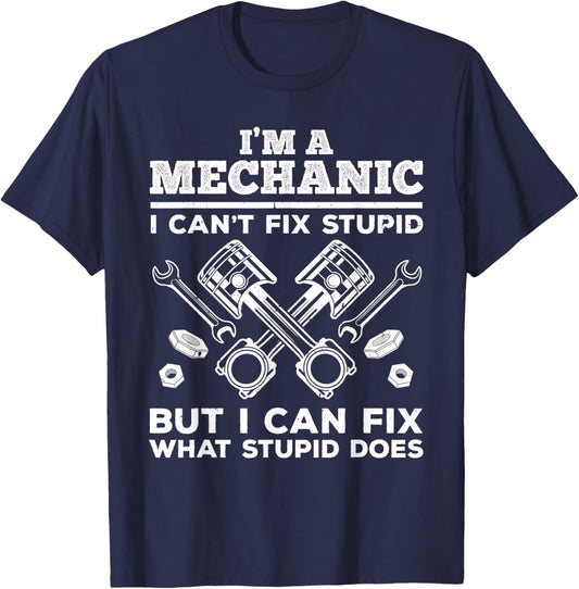 Funny Mechanic Dad Car Auto Diesel Automobile Garage Small T-Shirt - T-Shirt | Navy