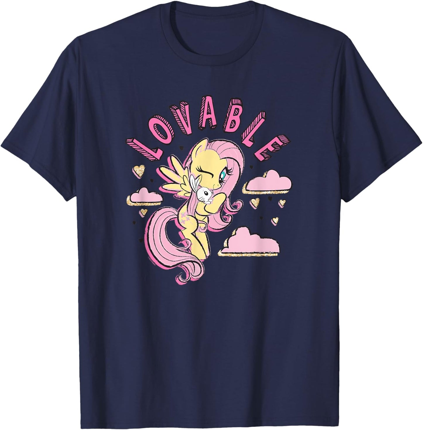 My Little Pony: Friendship Is Magic Fluttershy Lovable Logo T-Shirt - T-Shirt | Navy