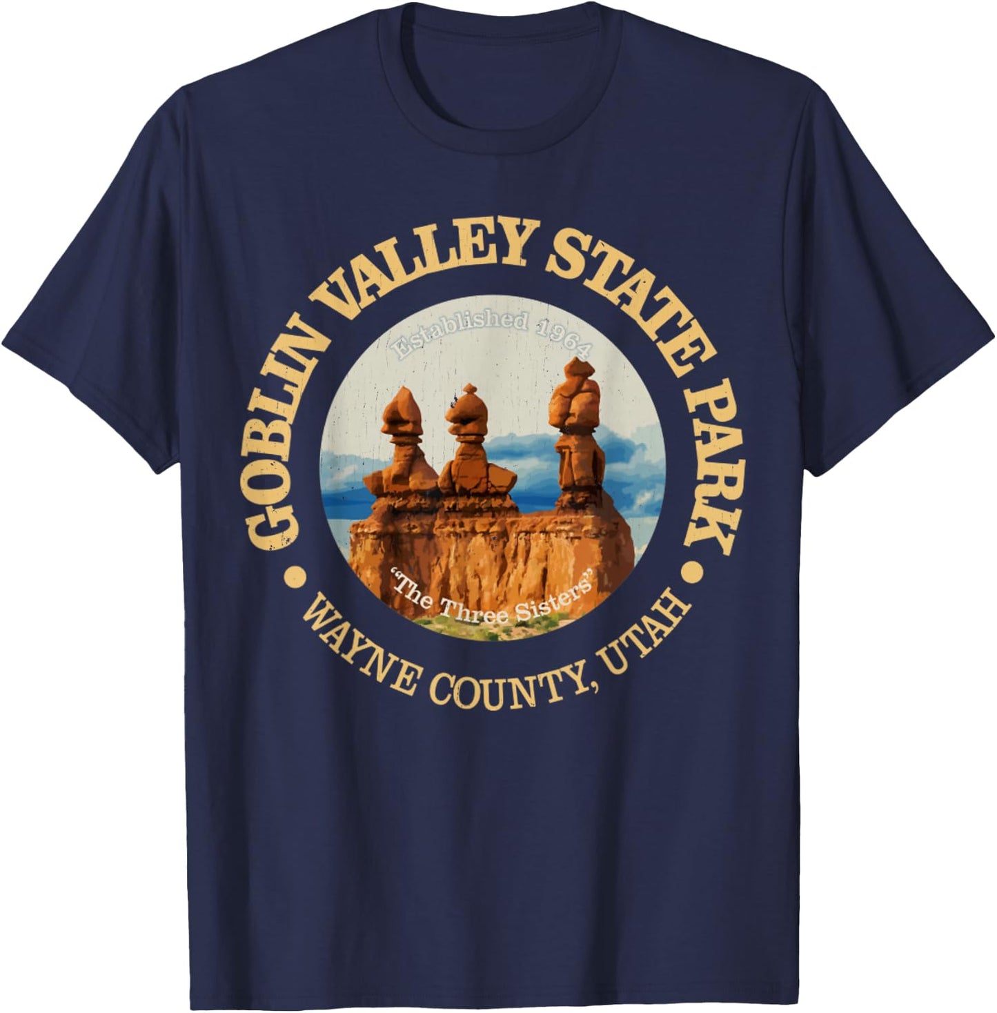 Goblin Valley State Park, Utah Vintage Natural Wonders T-Shirt - T-Shirt | Navy