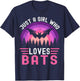 Vintage Bat Just a Girl Who Loves Bats Funny Bat Halloween T-Shirt - T-Shirt | Navy