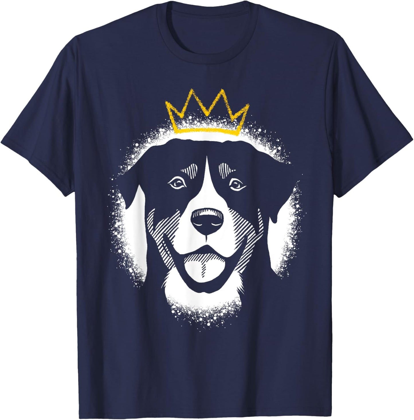 Greater Swiss Mountain Dog with Crown T-Shirt - T-Shirt | Navy