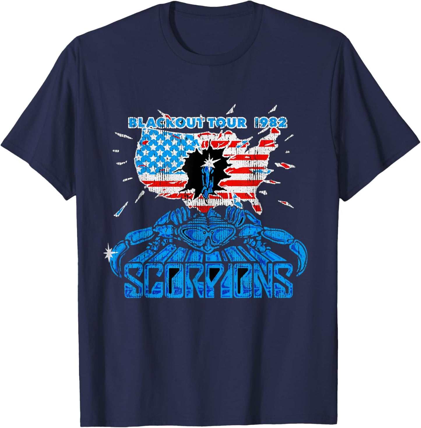 Official Scorpions Blackout USA Tour 1982 Small T-Shirt - T-Shirt | Navy